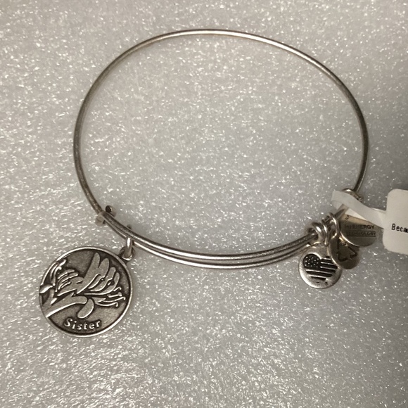 Alex And Ani Bangle Bracelet Because I Love You Sister EWB NWT - Picture 1 of 7